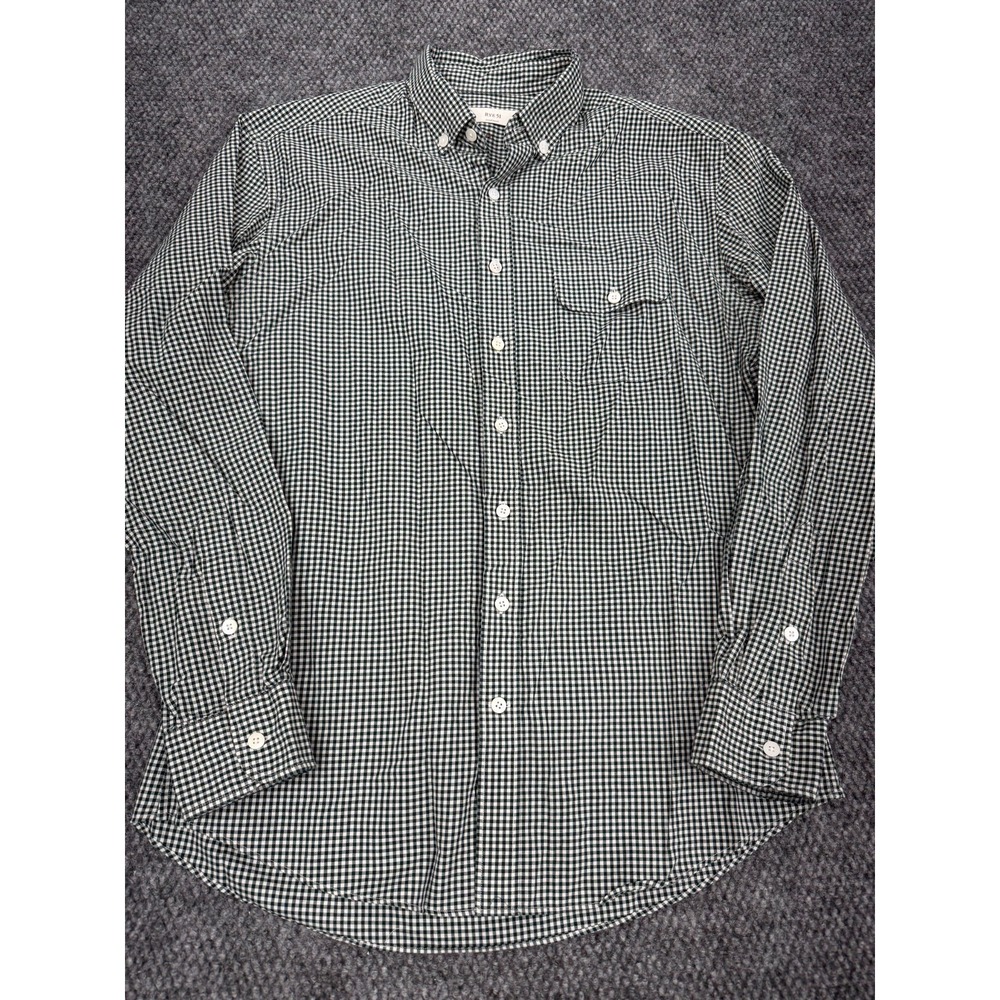 Rye 51 Men's Medium Green White Gingham Check Long Sleeve Button Down Shirt